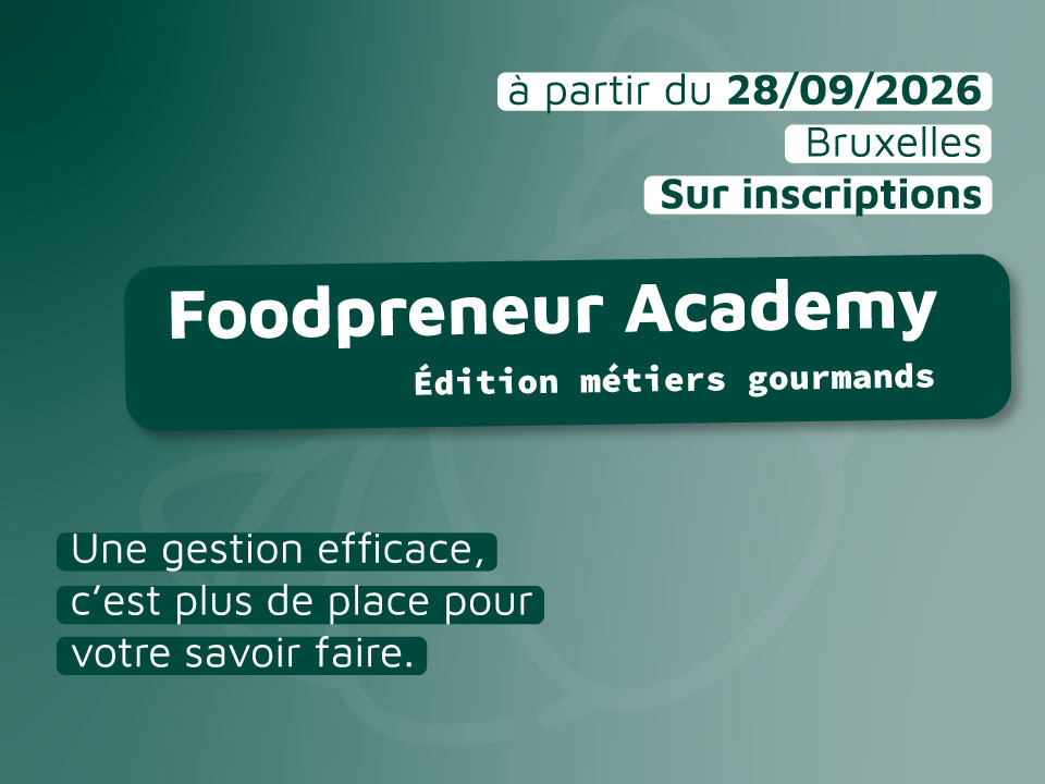 Visuel pour la Foodpreneurs Academy 2026, édition métiers gourmands